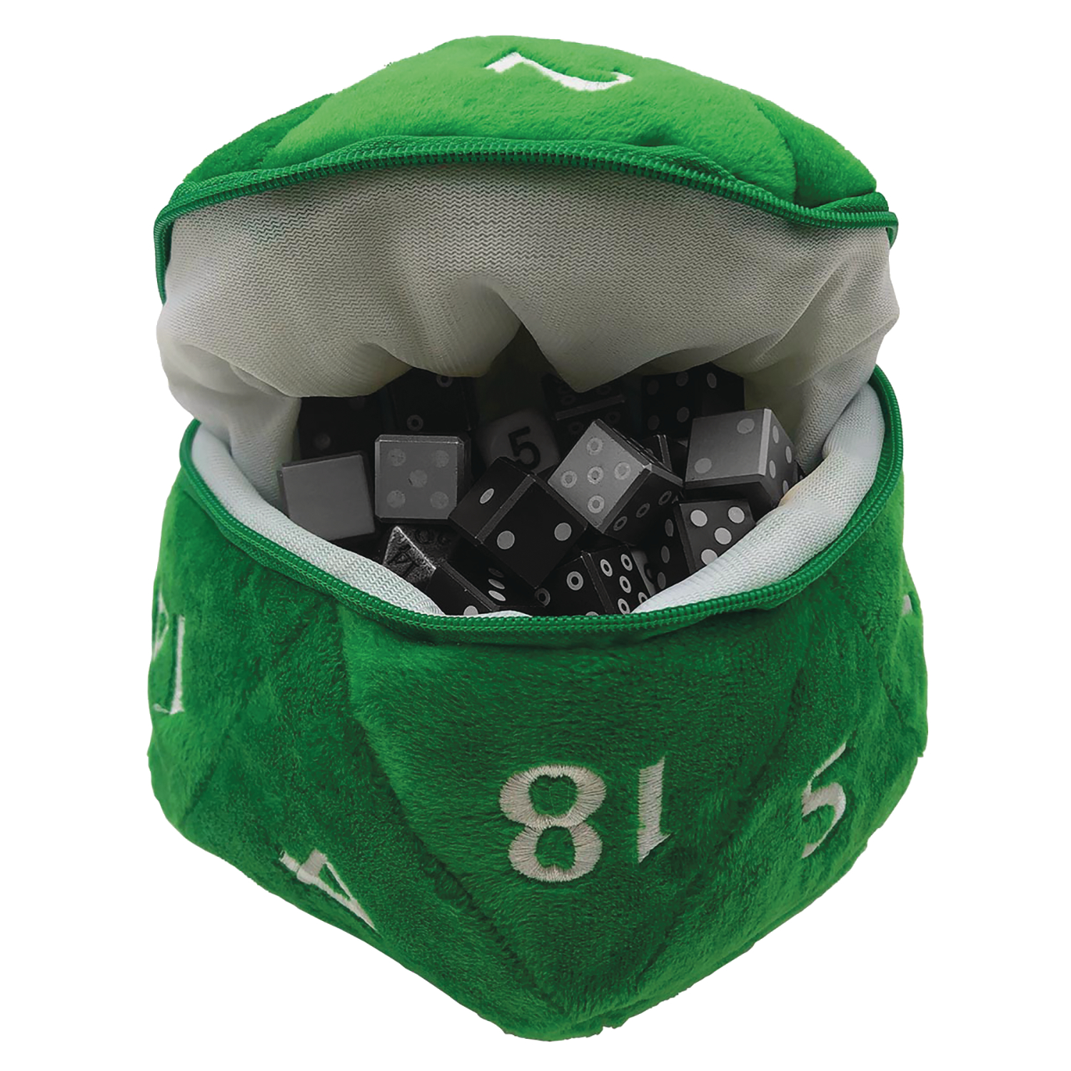 D20 PLUSH DICE BAG GREEN Gaming Supplies Worlds End Comics