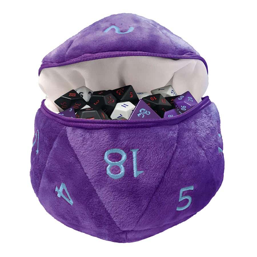PHANDELVER CAMPAIGN D20 PLUSH DICE BAG "ROYAL PURPLE AND SKY BLUE" FOR  DUNGEONS & DRAGONS - Gaming Supplies - Worlds' End Comics