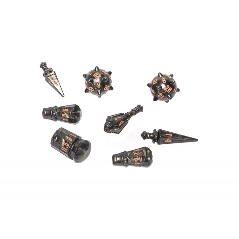 PolyHero Warrior 8 Dice Set Steel Grey