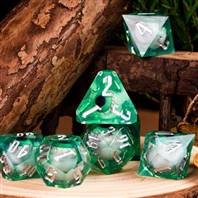 POLYHEDRAL DICE SET EYE LIQUID GREEN (7)