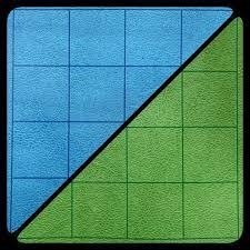 CHESSEX BATTLEMAT: 1” REVERSIBLE BLUE-GREEN SQUARES (23½” X 26” PLAYING SURFACE)