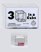 KOPLOW SPECIAL DICE: 3 X RED D6 5MM IN A CLEAR 25MM CUBE