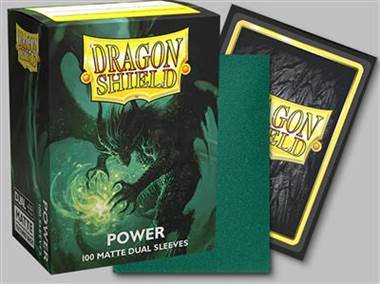 DRAGON SHIELD DUAL MATTE SLEEVES - METALLIC GREEN / POWER (100 SLEEVES)